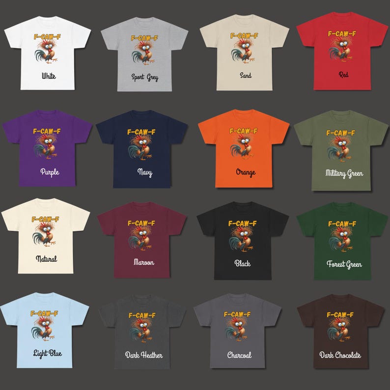 Funny Rooster “F-Caw-F” Graphic Tee – Sassy Raven & Crow Gift Shirt