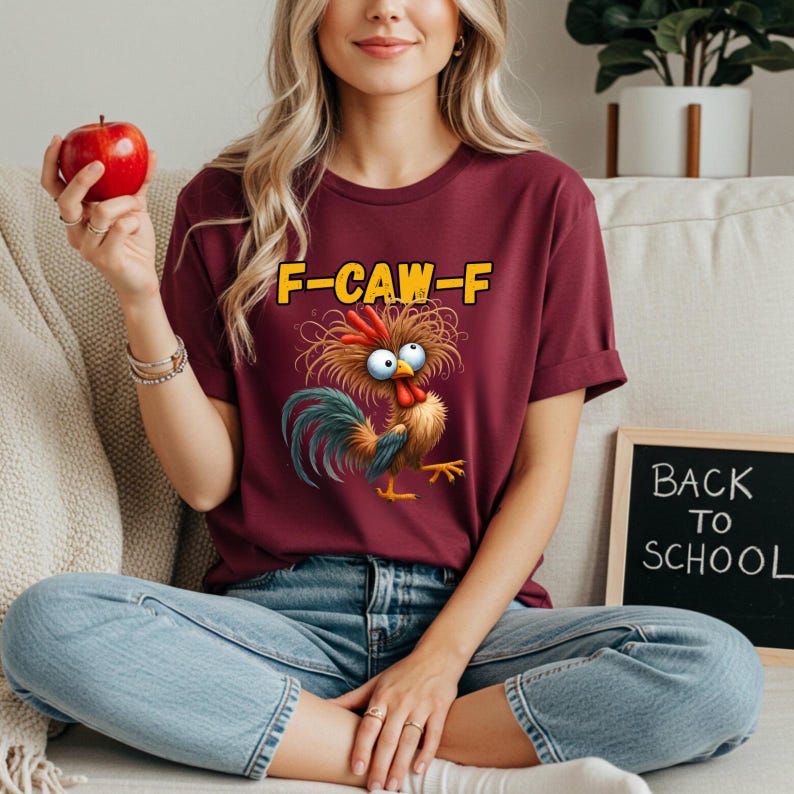 Funny Rooster “F-Caw-F” Graphic Tee – Sassy Raven & Crow Gift Shirt