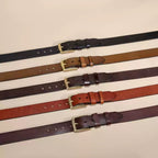 Men's Leather Belt Classic - Handmade IN THE USA, 100% Full-Grain Genuine Cowhide Leather Classic Design, Adjustable Fit, Durable Material, Ideal for Everyday Wear, Vintage Cross Buckle with Gift Box