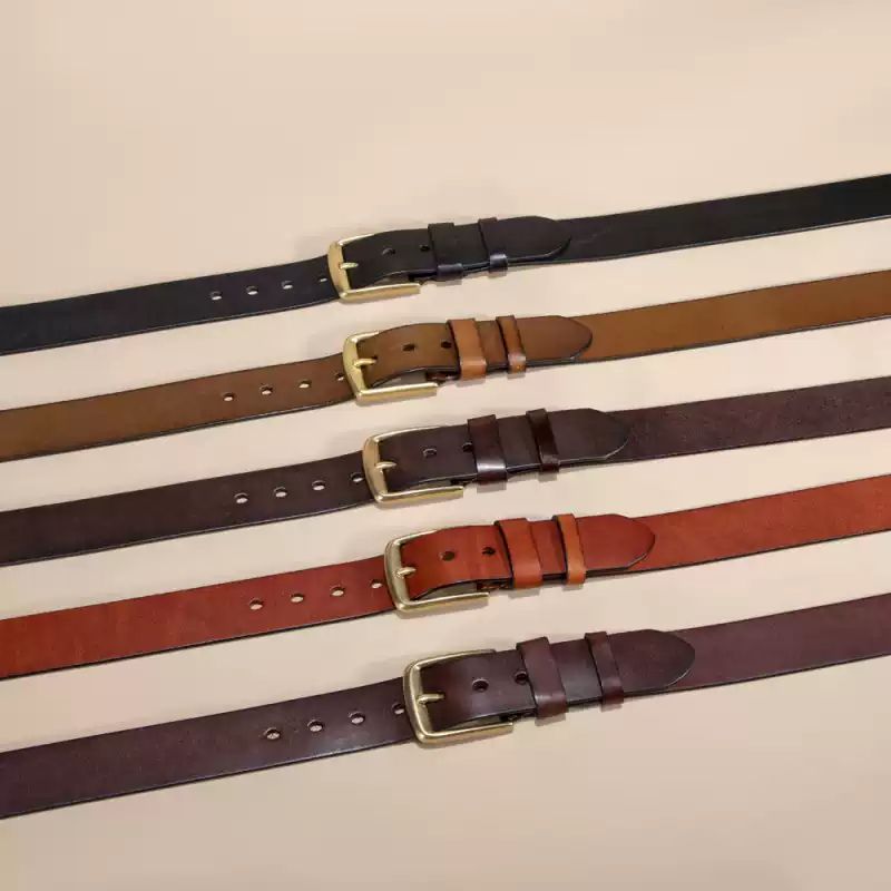 Men's Leather Belt Classic - Handmade IN THE USA, 100% Full-Grain Genuine Cowhide Leather Classic Design, Adjustable Fit, Durable Material, Ideal for Everyday Wear, Vintage Cross Buckle with Gift Box
