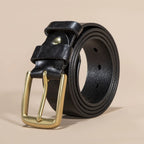 Men's Leather Belt Classic - Handmade IN THE USA, 100% Full-Grain Genuine Cowhide Leather Classic Design, Adjustable Fit, Durable Material, Ideal for Everyday Wear, Vintage Cross Buckle with Gift Box